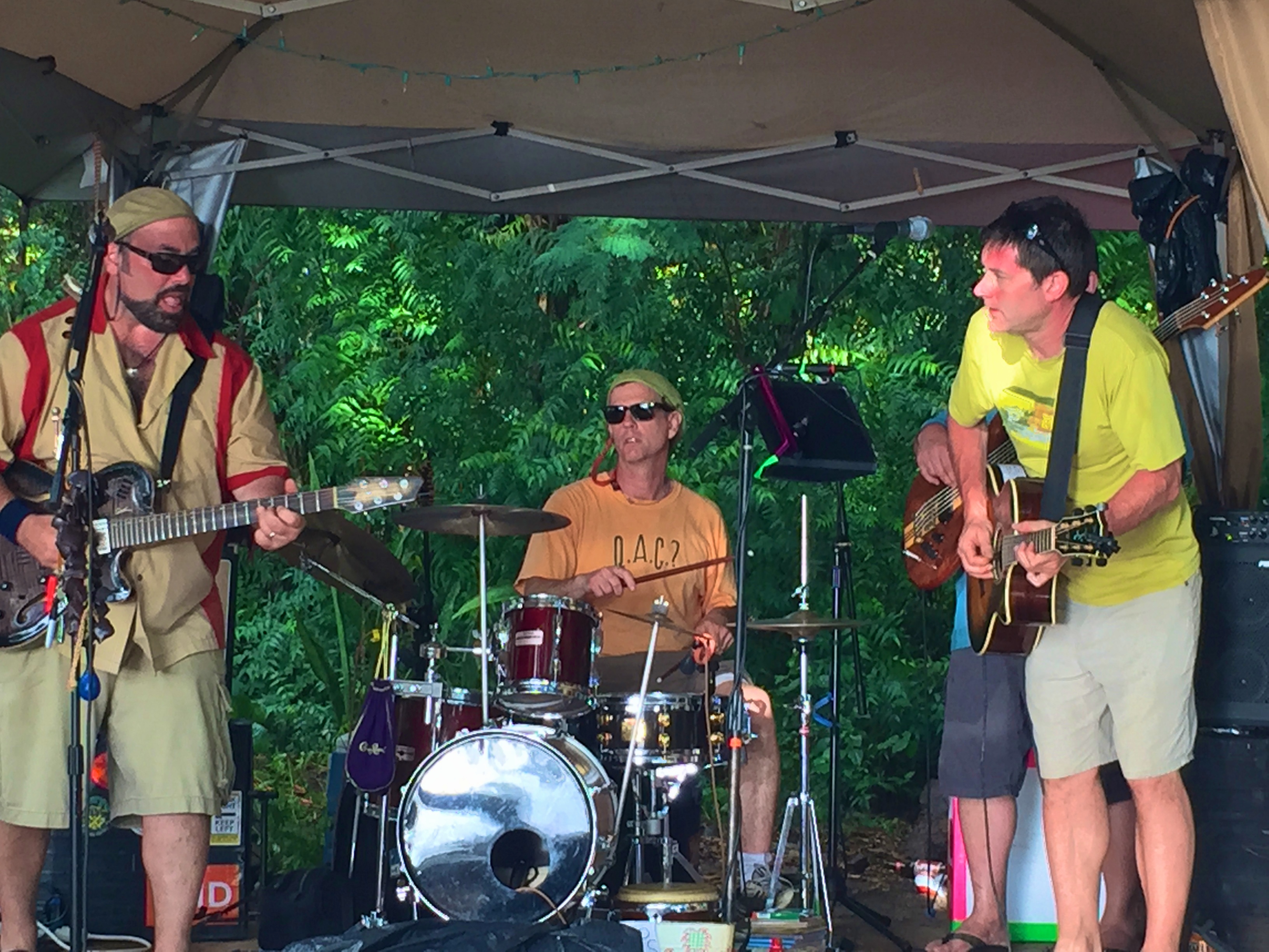 A band performing outdoors